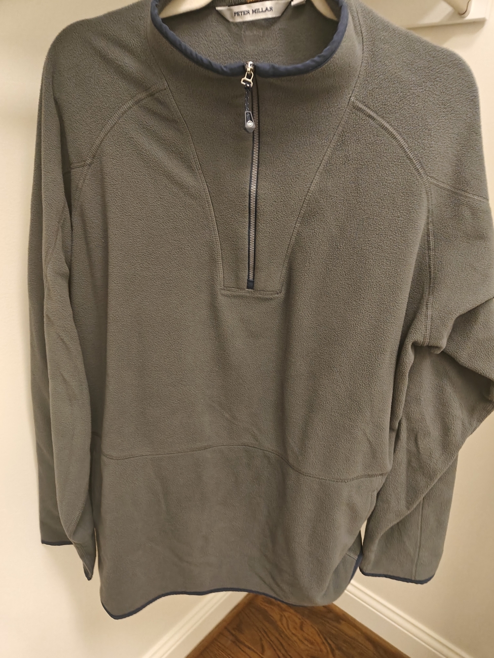 Peter Millar Men's Gray Quarter-Zip Fleece Pullover